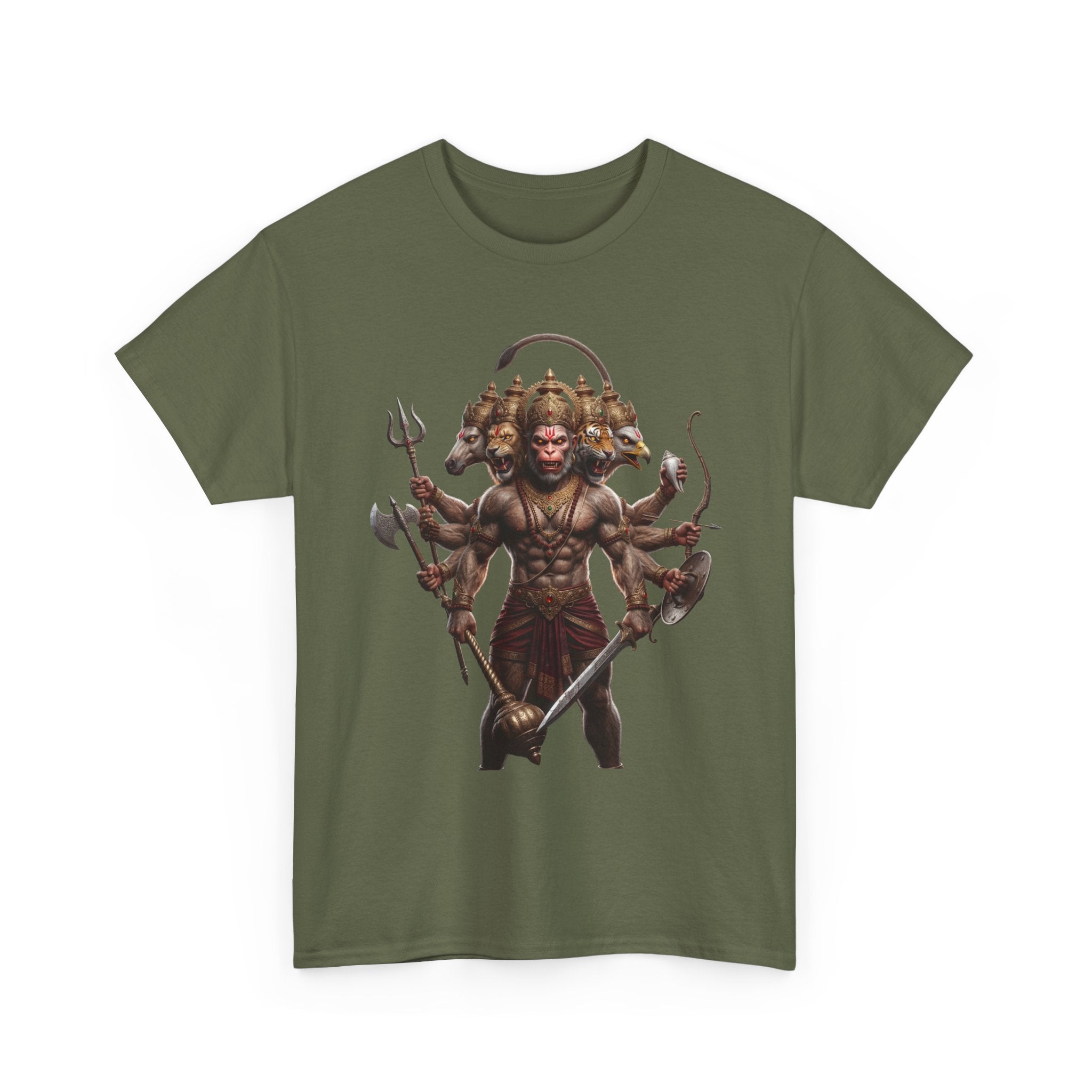 Panchamukhi Hanuman T-Shirt – Multi-Color Jai Shree Ram Tee (Front Print)
