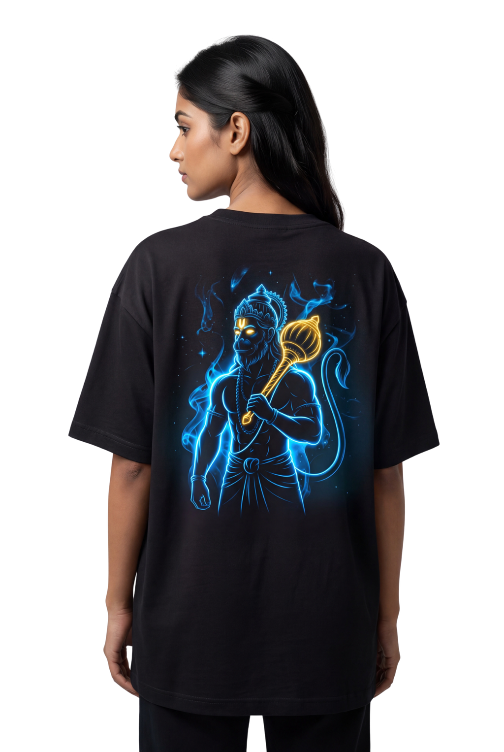 Hanuman Back Print T-Shirt | Jai Bajrang Bali Devotional Hanuman Tee