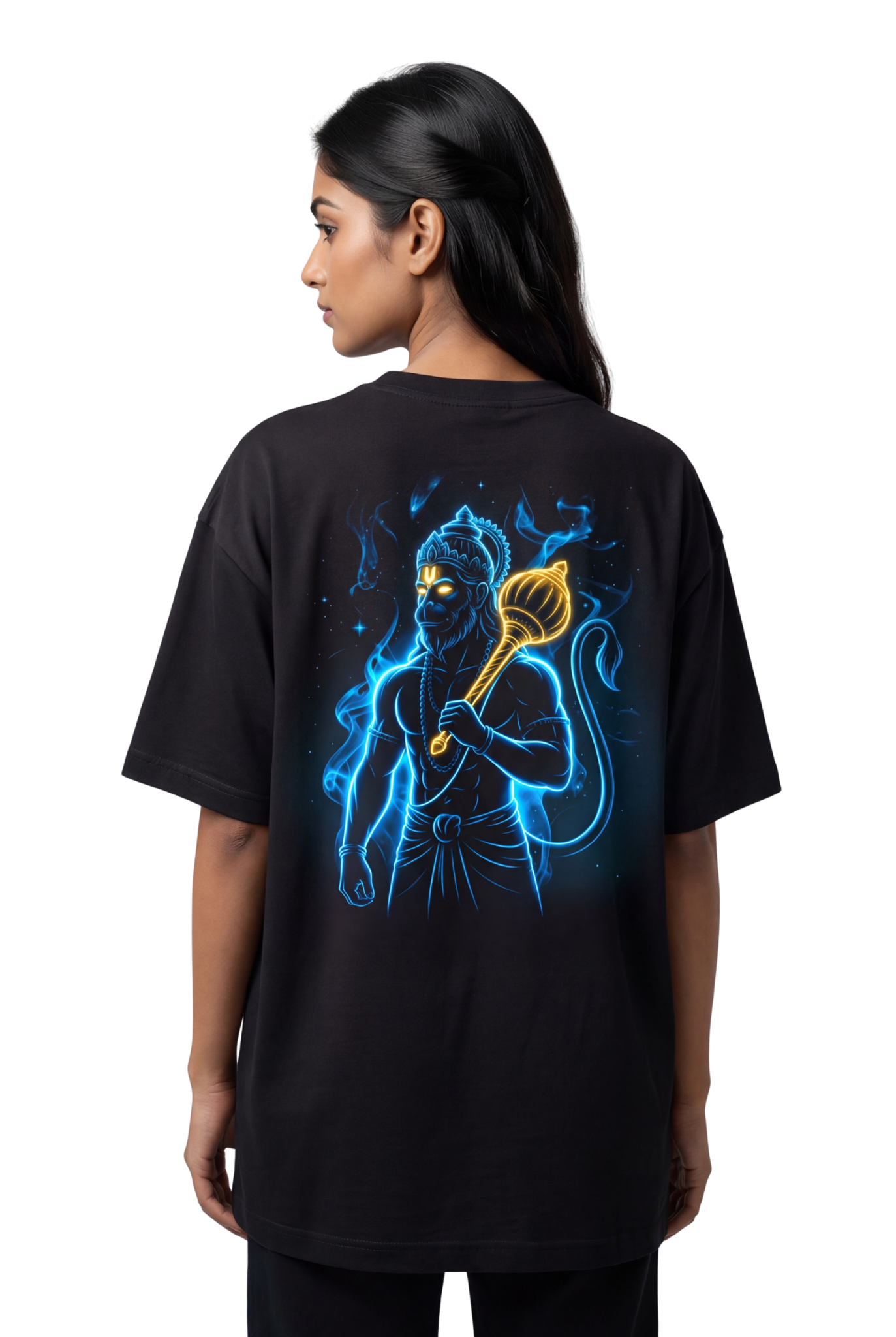 Hanuman Back Print T-Shirt | Jai Bajrang Bali Devotional Hanuman Tee