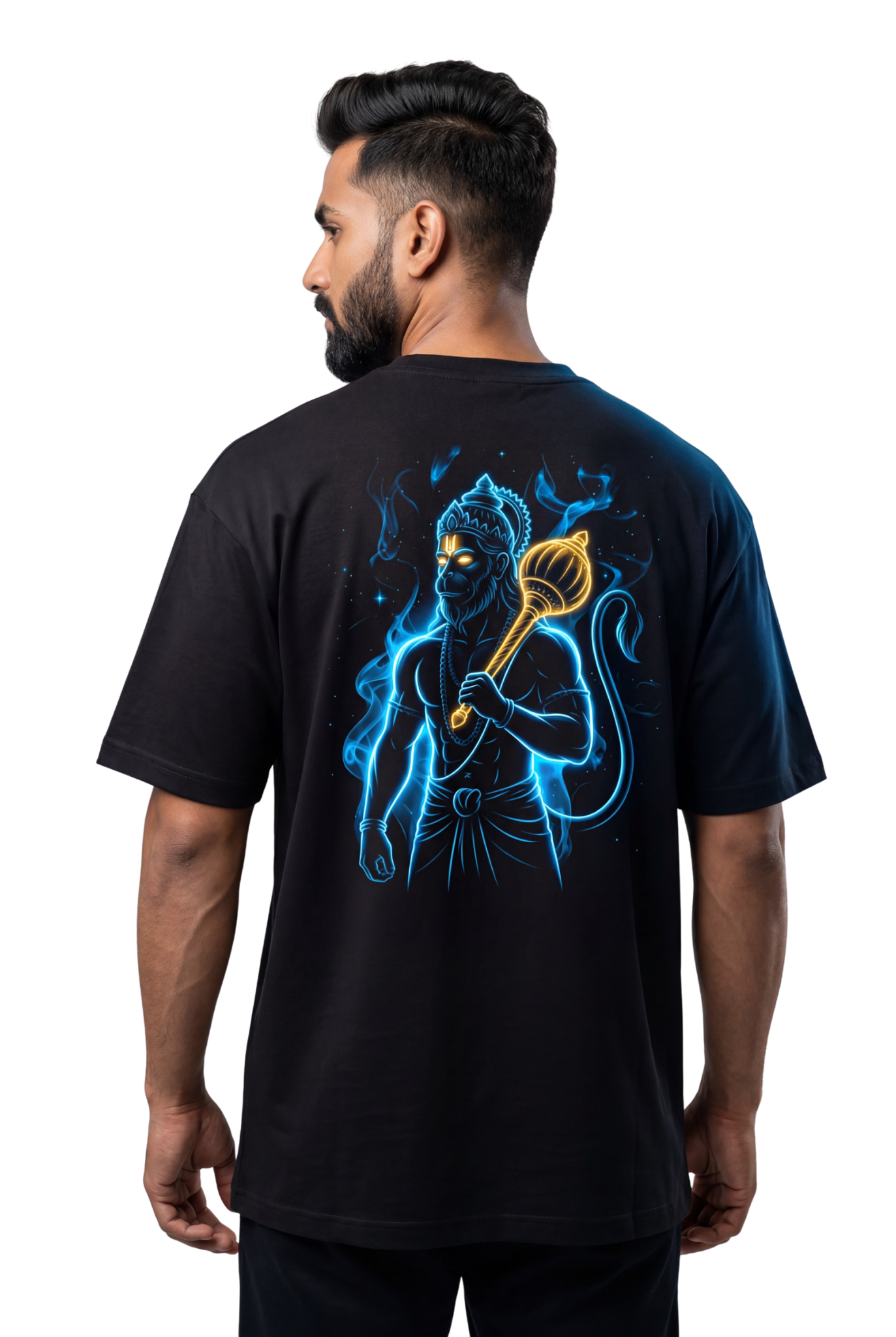Hanuman Back Print T-Shirt (Multi-Color) | Jai Bajrang Bali Devotional Hanuman Tee
