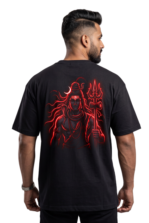 Bholenath Back Print T-Shirt | Om Namah Shivaya Mahadev Shiva Devotional Tee