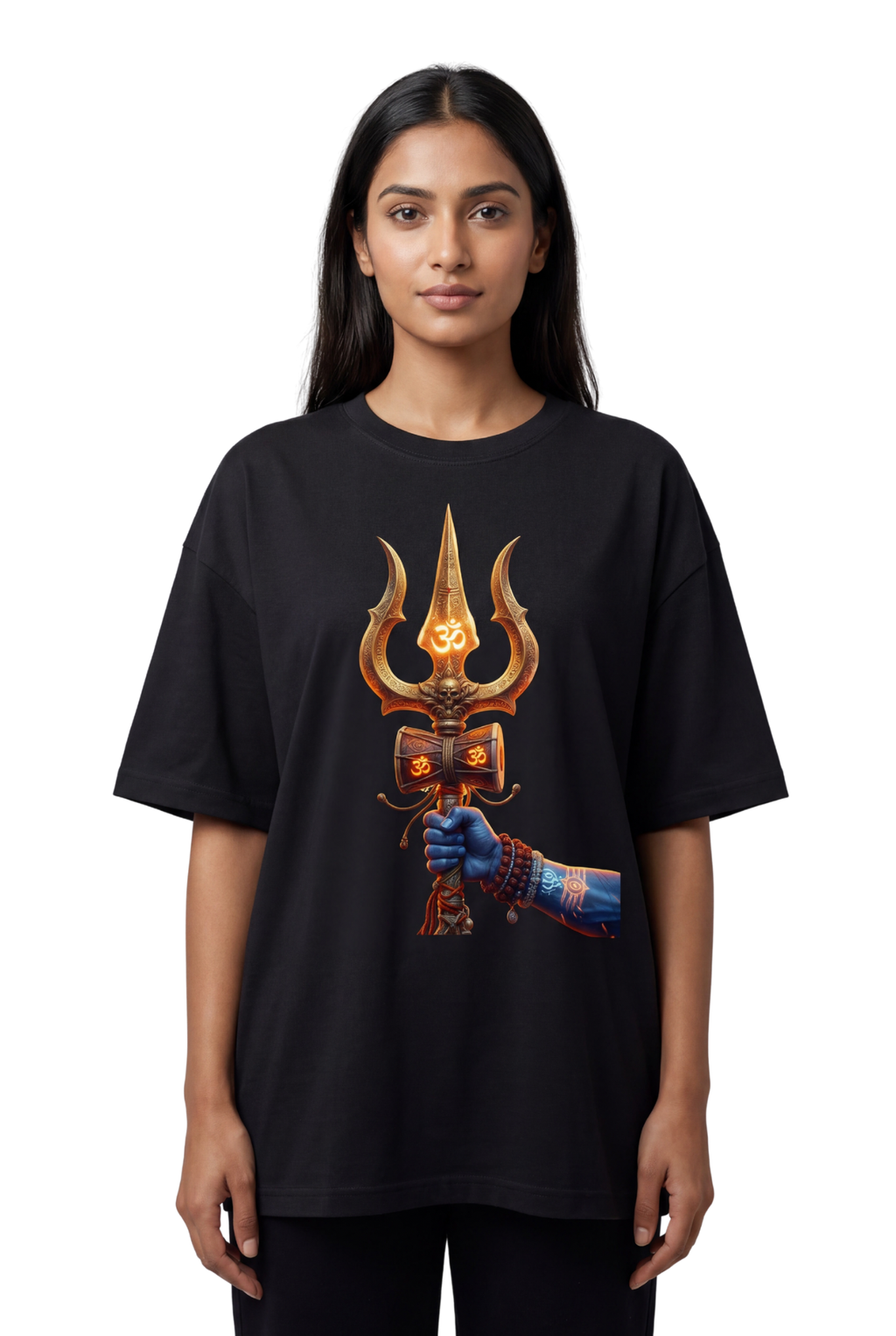 Bholenath Trishul Front Print T-Shirt | Om Namah Shivaya Mahadev Shiva Trishul Devotional Tee