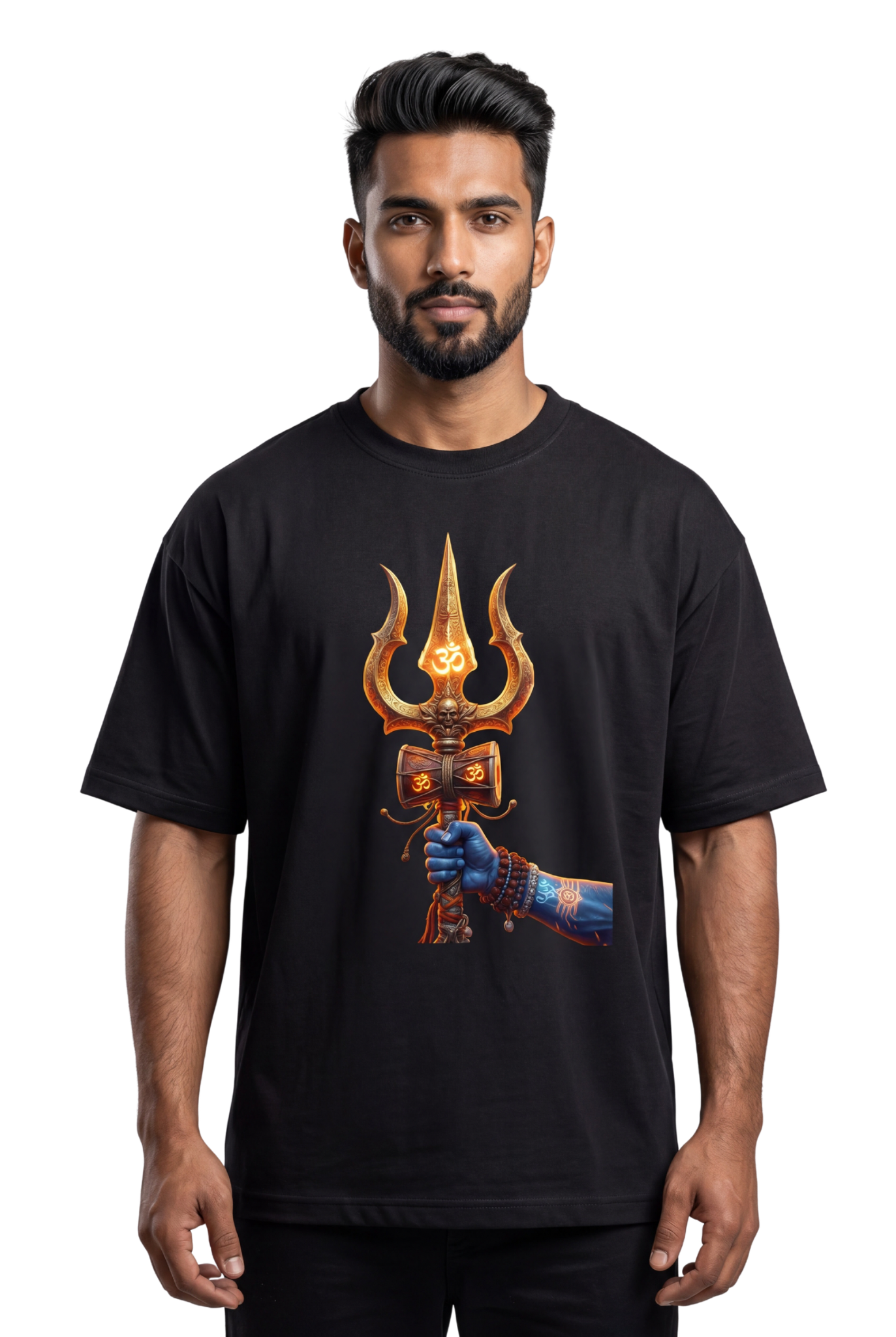 Bholenath Trishul Front Print T-Shirt (Multi-Color) | Om Namah Shivaya Mahadev Shiva Trishul Devotional Tee