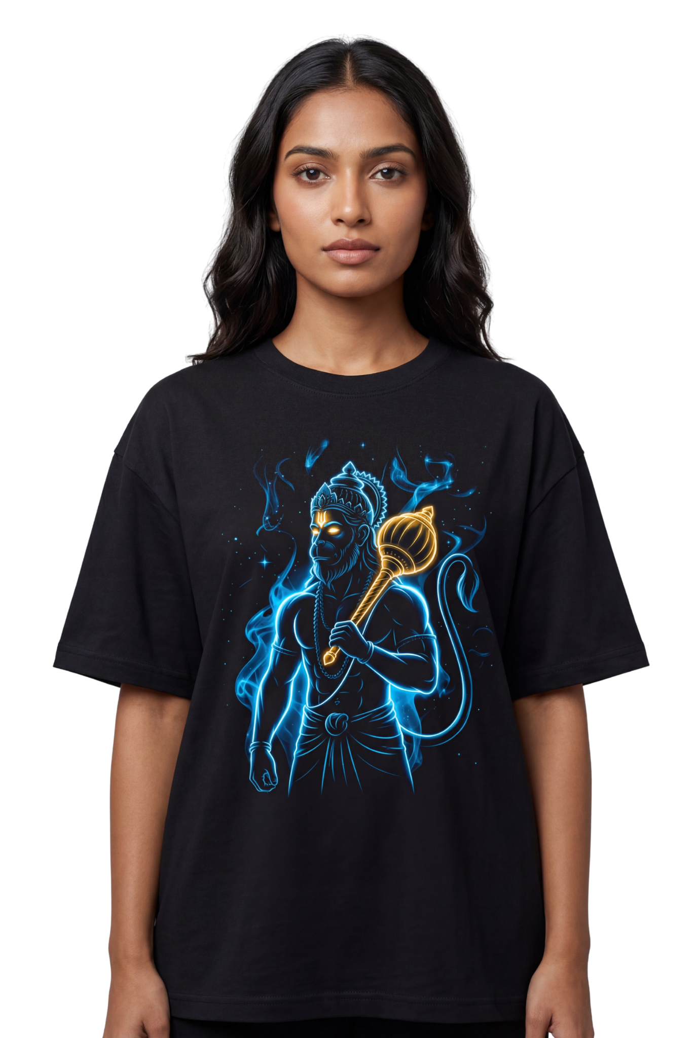 Hanuman Front Print T-Shirt (Multi-Color) | Jai Bajrang Bali Devotional Hanuman Tee