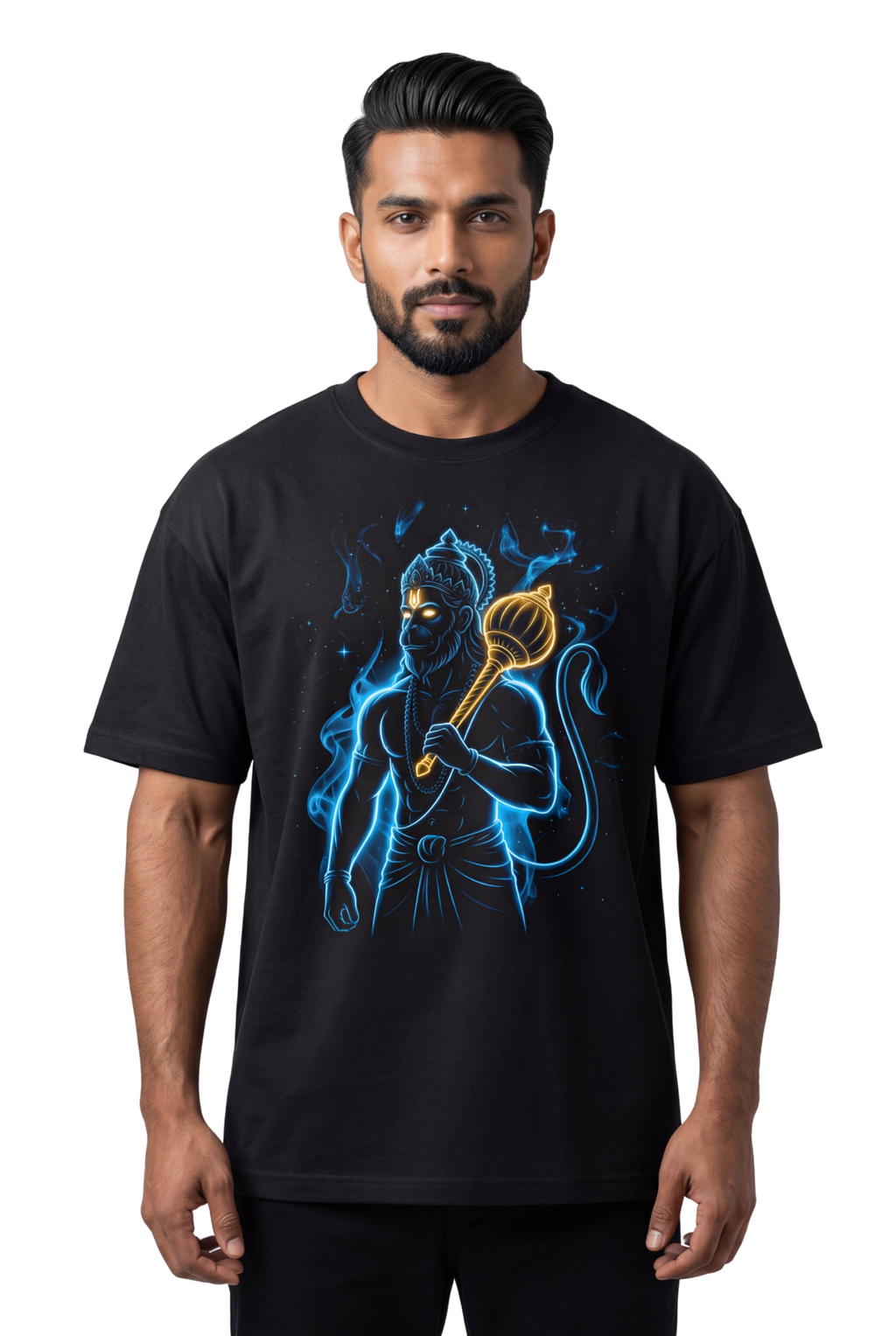 Hanuman Front Print T-Shirt | Jai Bajrang Bali Devotional Hanuman Tee