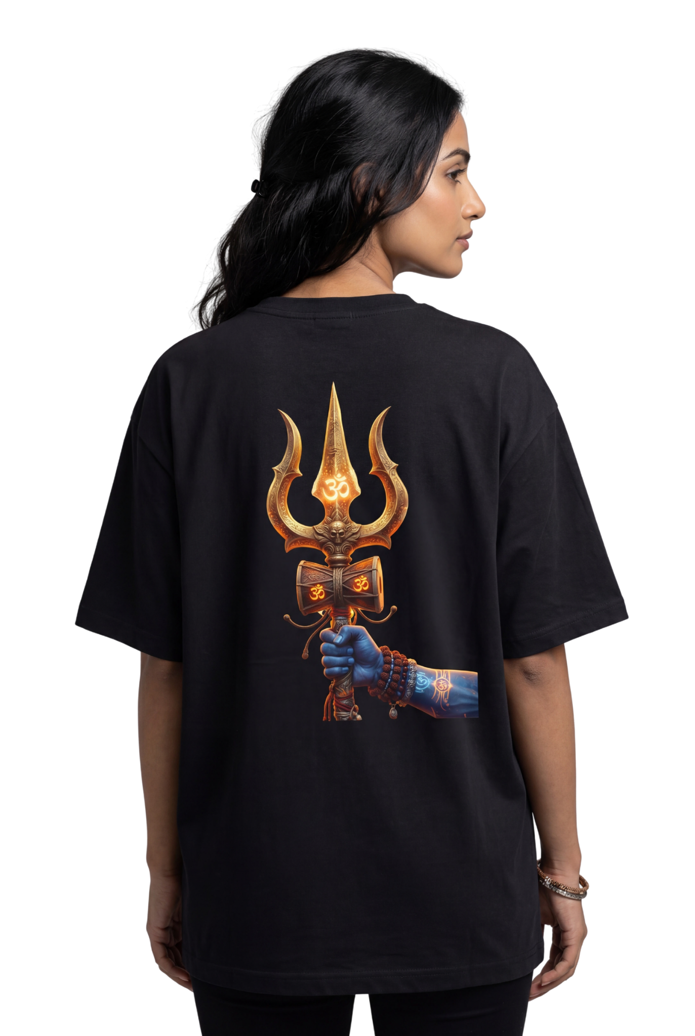 Bholenath Trishul Black Print T-Shirt | Om Namah Shivaya Mahadev Shiva Trishul Devotional Tee