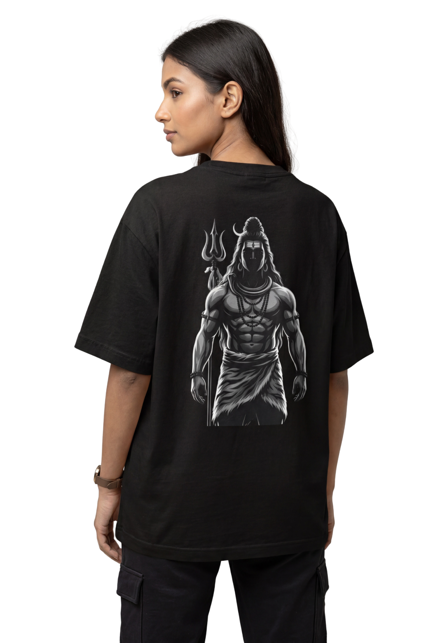 Bholenath Black Print T-Shirt | Om Namah Shivaya Mahadev Shiva Devotional Tee Multi-Color
