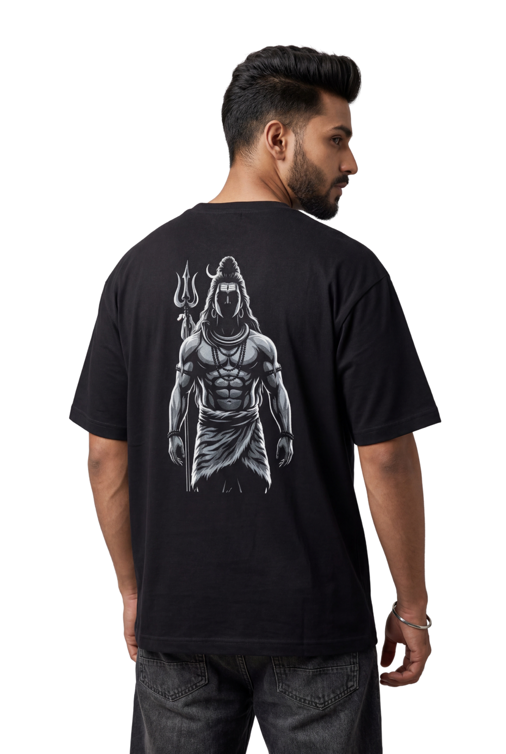 Bholenath Black Print T-Shirt | Om Namah Shivaya Mahadev Shiva Devotional Tee