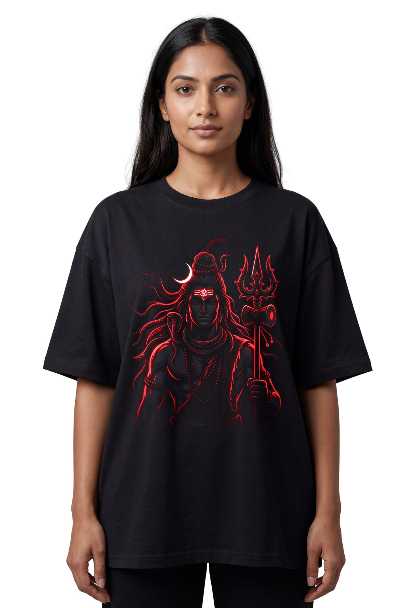 Bholenath Front Print T-Shirt Black | Om Namah Shivaya Mahadev Shiva Devotional Tee