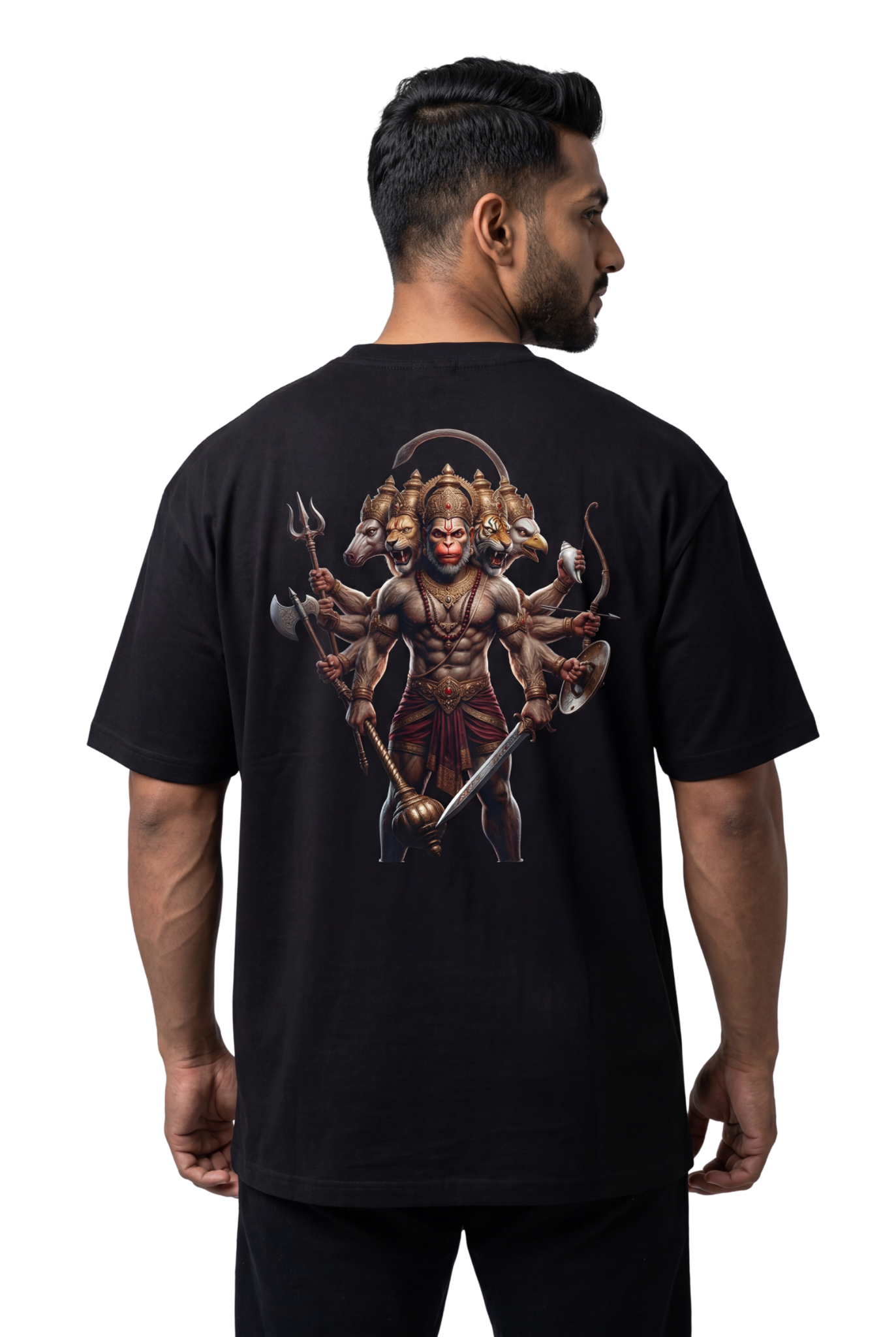 Panchamukhi Hanuman T-Shirt – Multi-Color Jai Shree Ram Tee (Back Print)