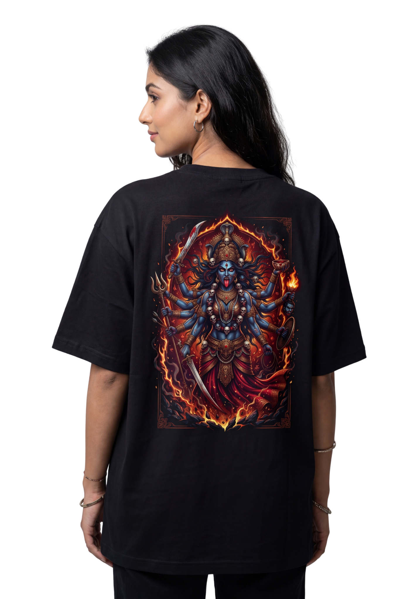 Kali Maa Graphic Tee Back Print | Jai Shree Ram Devotional Kali Maa Divine T-Shirt