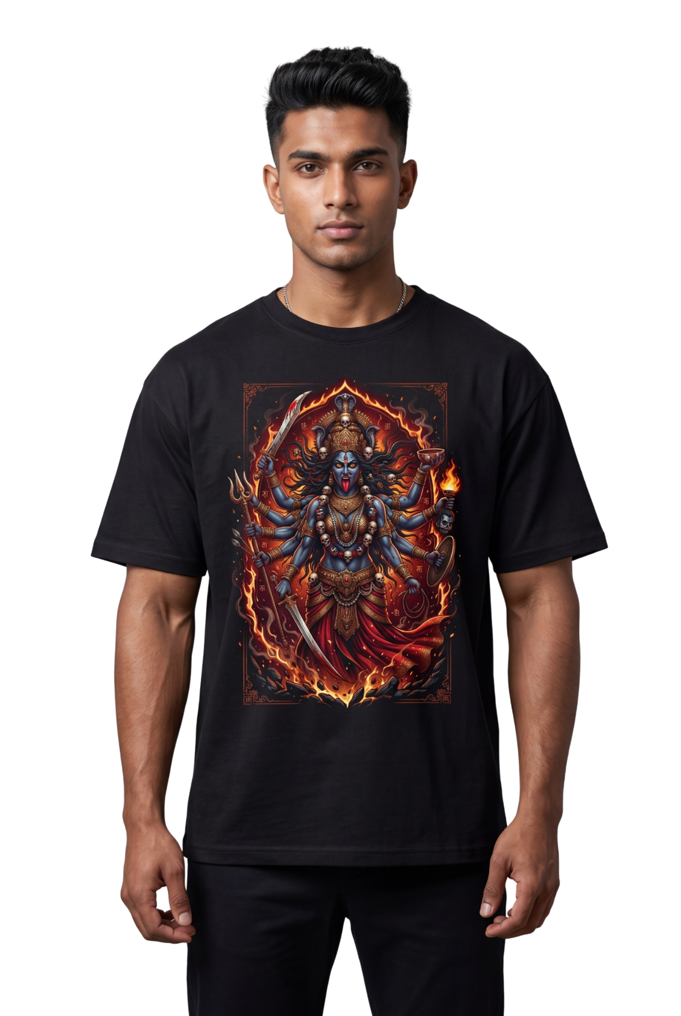 Kali Ma Graphic Tee Front Print | Jai Shree Ram Devotional Kali Ma Divine T-Shirt