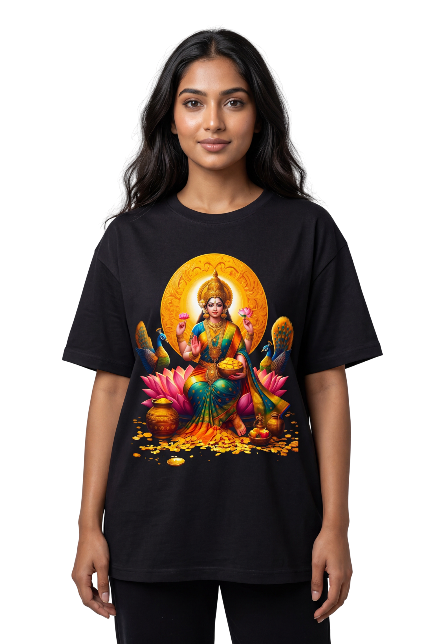 Laxmi Mata T-Shirt – Devotional Goddess Tee (Front Print)